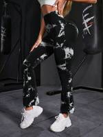 Leggings De Yoga Para Mujer Con Control De Abdomen Alto Y Ajuste Flared En Talla Alta Tie Dye Sin Costuras Pantalones Deportivos Para Gimnasio - details 10