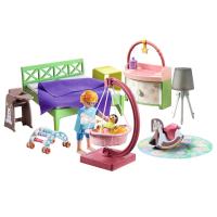 PLAYMOBIL (71609) Dormitorio mylife con Zona de Juegos bebe con cama colgante, cuna de hamaca infantil, caballo de madera, cambiador, trona, cama de matrimonio, My Life - details 2