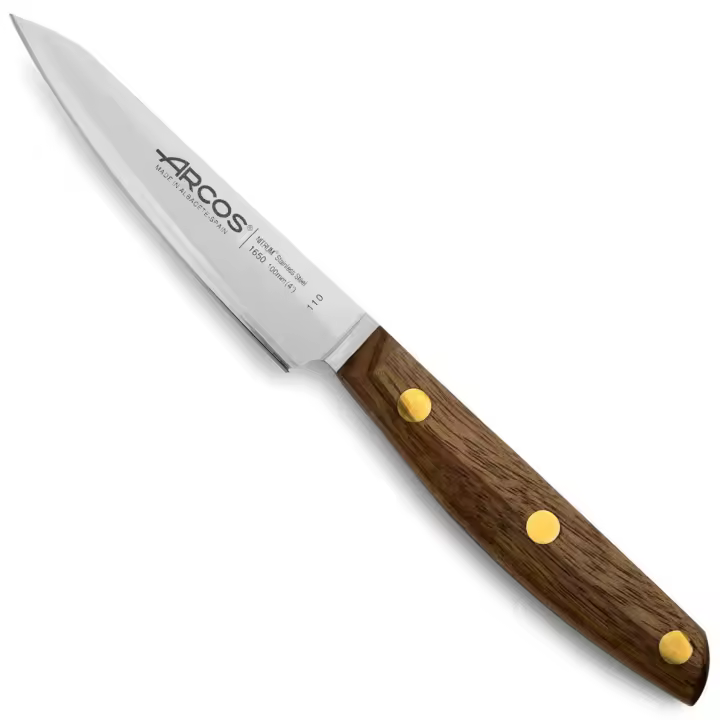 ARCOS Nórdika - Cuchillo Mondador (100 mm) - Hoja de Acero Inoxidable Nitrum® - Mango de Madera de Ovengkol - 1
