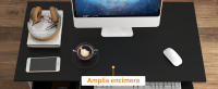 Mesa de Ordenador 100x52x75cm Escritorio de Oficina Mesa de PC Mesa con Armario y Teclado para Hogar Escuela y Oficina Mobiliario Negro y Plata - details 1