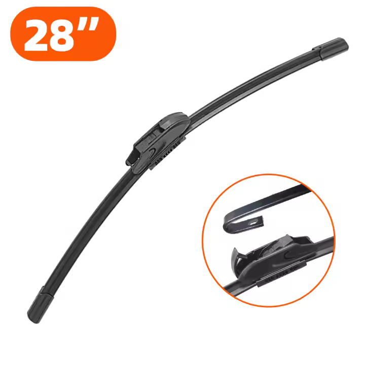 Limpiaparabrisas sin marco con gancho universal en forma de J/U, hoja de goma de alta calidad para limpiaparabrisas de coche, actualización de 13 "-28" - 1