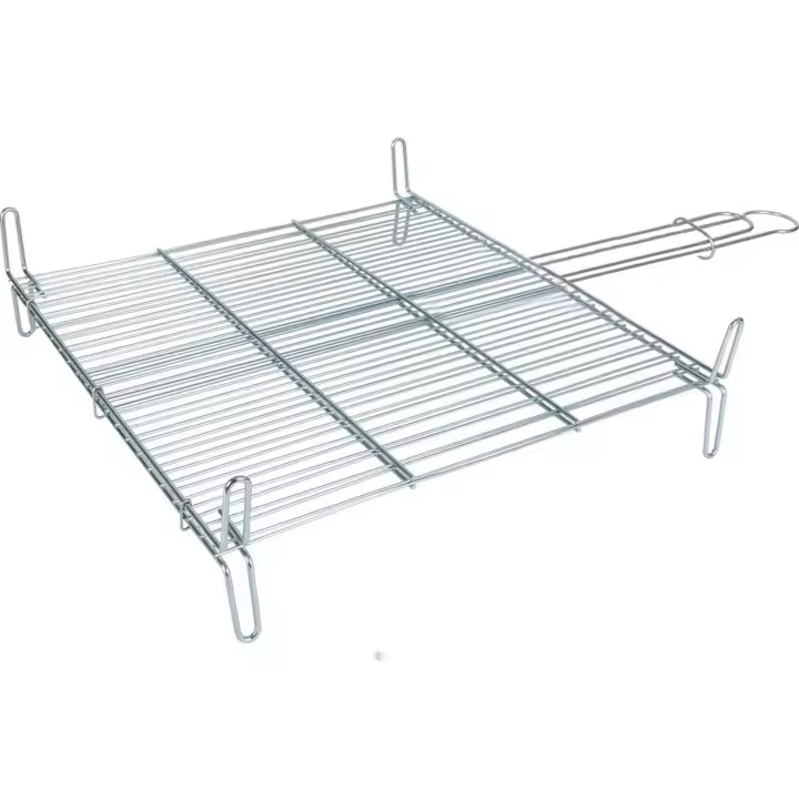 Algon - Parrilla Barbacoa 40x45cm Doble Zincada - Resistente, Duradera y Fácil de Limpiar - Ideal para Exteriores, Portátil y Compacta - 1