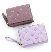 Cartera De Mujer Tri Fold Bolsa De Tarjetas PU Con Múltiples Bolsillos Estilo Coreano Minimalista Bordado De Amor Casual - details 3