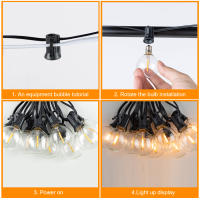 Cadenas De Luces LED G40 Para Exteriores 7.6M/20M Inalámbricas Resistentes Al Choque Para Decoración De Jardín Patio Porche - details 5