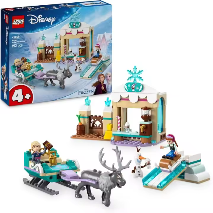 Lego 43256 Frozen Disney Aventura en Trineo de Anna incluye figuras de Figura de Reno Sven Kristoff y Olaf edad +4 años 25L43256 - 1