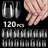 120PCS Uñas De Coffin Largas Y Curvas Extra Largas Cubiertas Mitad Uñas De Acrílico Profesional Uñas Falsas De Plástico Para Manicura Casera - details 12