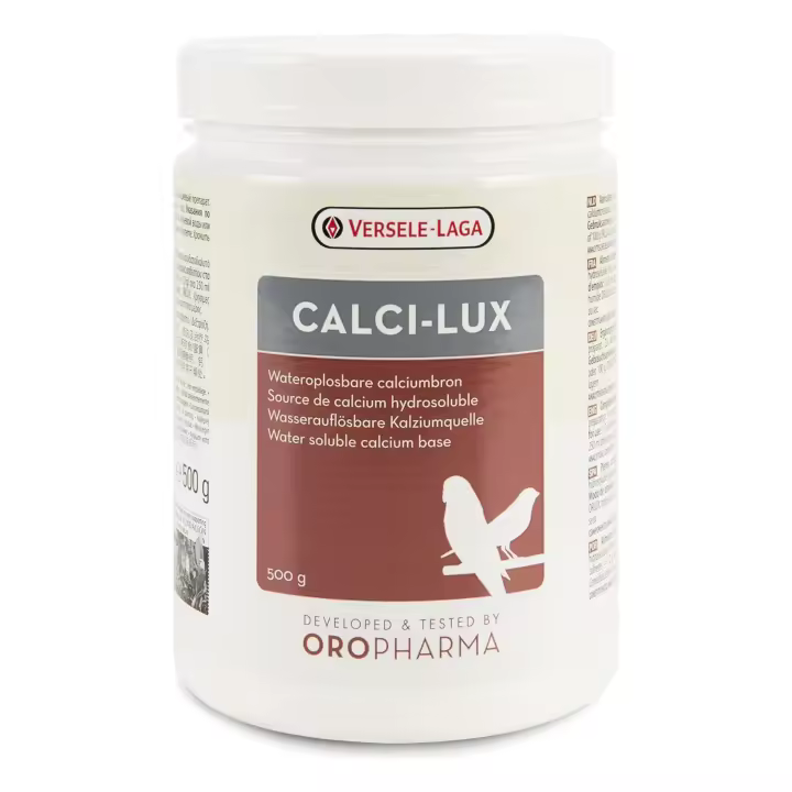 Calci Lux 500 gramos - Calcio soluble para pajaros - Suplemento dietetico para aves - Oro Pharma Versele Laga - 1