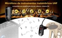 XIAOKOA UHF Micrófono Inalámbrico Para Saxofón Y Trumpet 160ft De Alcance Transmisor Y Receptor Plug And Play Kit De Micrófonos - details 0