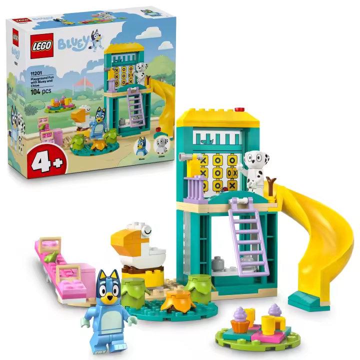 [PREVENTA] LEGO 10459 Bluey Diversión en el Parque de Juegos con Bluey y Chloe - Juguete Educativo para Niñas y Niños de 4+ Años - 2 Minifiguras de Personajes, Balancín Rosa y Tobogán Infantil - Regalo para Fans x - 1
