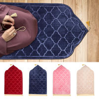 Carpetas De Oración Portátiles Antideslizantes De Flanela Para Viajes Alfombra De Plegar Para El Respeto Del Ramadán Material De Poliéster Suave Y Duradero - details 7
