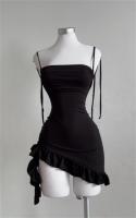 Vestido Mini Sin Mangas Y Espalda Descubierta Para Mujer Verano Y2K Con Volantes Negro Bodycon Para Fiesta Club Streetwear Estilo Sexy De Cintura Empiricista - details 2