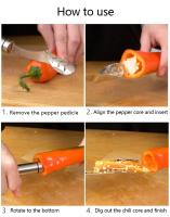 Cortador De Semillas De Acero Inoxidable Para Pimientos Y Calabacín Herramienta De Excavación De Semillas Para Cocina Eco-amigable - details 5
