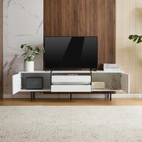 Mueble TV with Caja extrable para proyector, Mueble Bajo with Espacio de almacenamiento y Diseño color blocking, 163x40x45 cm - details 0