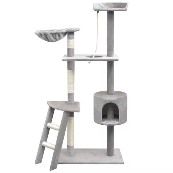 vidaXL Rascador de Gatos con Poste Salón Sisal 150cm Mascotas Jugar Color Beige,  Gris,  Azul oscuro y mas - 1