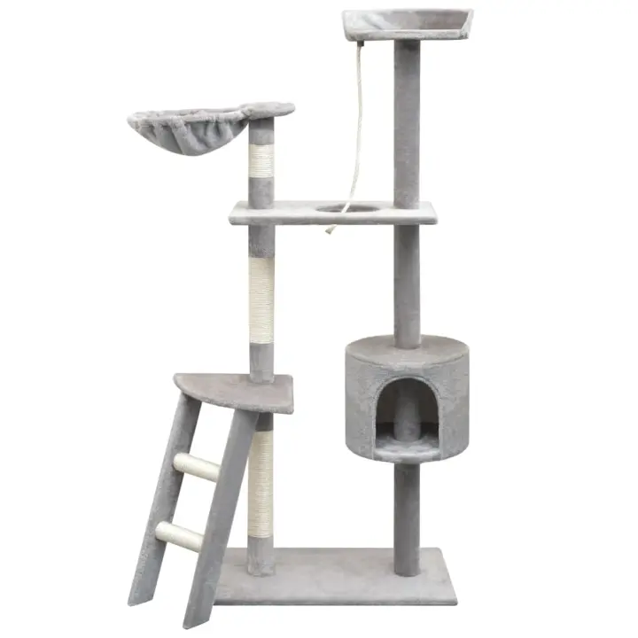 vidaXL Rascador de Gatos con Poste Salón Sisal 150cm Mascotas Jugar Color Beige,  Gris,  Azul oscuro y mas - 1
