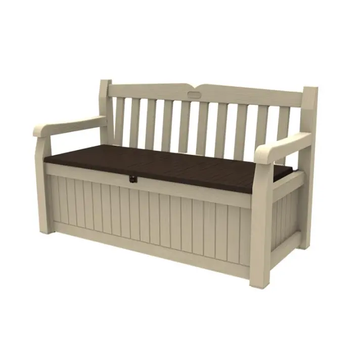 KETER 183978 Banco- arcón de exterior Eden Bench 140x60x84 cm y 265L - Marrón chocolate - 1