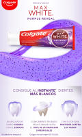 Pasta de dientes blanqueadora Colgate Max White Purple Reveal, dientes blancos 75ml Pack de 6 | Blanqueamiento Óptico Instantáneo. Corrige el tono amarillo y revela tu mejor sonrisa. - details 0