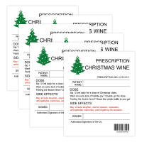 Etiquetas De Vino Con Diseño De Árbol Navideño Y Prescripción Divertida 6pcs Etiquetas De Botella De Vino De Cumpleaños Aniversario Regalo Novelty Tamaño 12x10cm - details 3