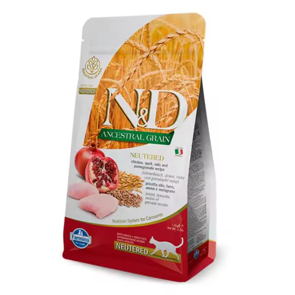 Farmina Nd Cat Ancestral Neutered Pollo - Pienso para Gatos Adultos Esterilizados - Bajo en Cereales - 1