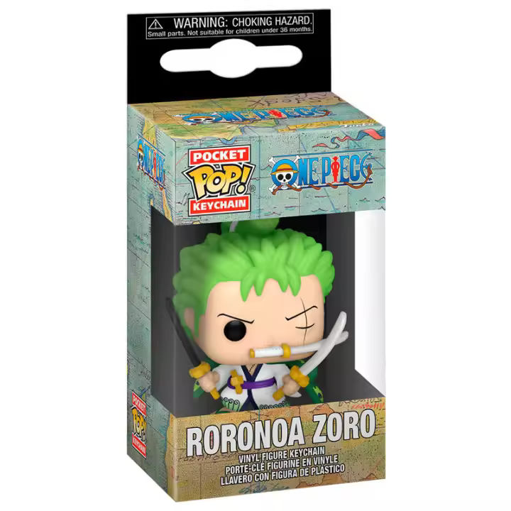Llavero Pocket POP One Piece Roronoa ZoroFigura  Coleccionable - Idea de Regalo- Mercancia Oficial - Juguetes para Niños y Adultos - Movies Fans - Muñeco para Coleccionistas y Exposición - 1