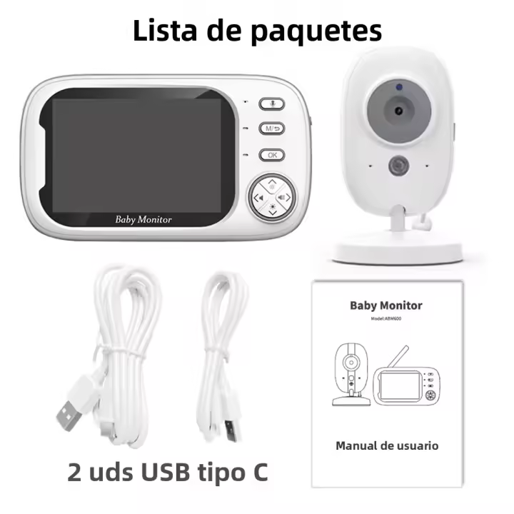 Monitor De Bebé Con Cámara 3.5 Pulgadas Mejor Que VB603 LCD Babysitter Electrónico Sin Cable Audio Bidireccional Video Nanny Radio - 1