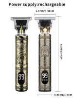 Cortador De Pelo Eléctrico T9 LCD Para Hombres Recargable Con 3-4 Boquillas De Corte Apto Para Rasurar Y Peinar Universal 100-240V - details 5