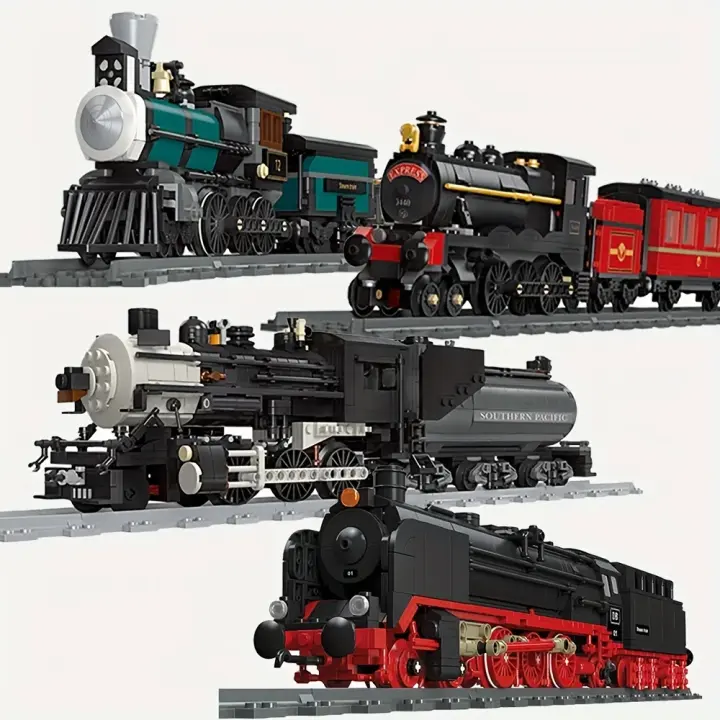 Bloques De Construcción Creativos De Tren De Vapor Serie Para Niños Modelo DIY Ideal Para Regalo Navideño De Ciudad - 1