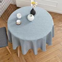Mantel Redondo De Algodón Y Lino Sencillo Para Hogar Comedor Té Cubierta De Diámetro 90-180 Cm Estilo TWILL Multitarea - details 4