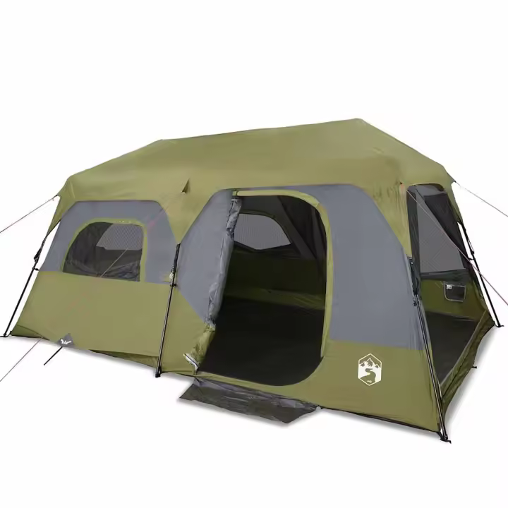 vidaXL Tienda familiar 9 personas impermeable apertura rápida verde - 1
