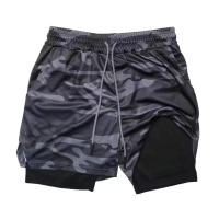 Shorts De Correr Para Hombre Camuflaje 2 En 1 Secado Rápido Entrenamiento De Gimnasio Shorts De Verano Para Deporte Y Fitness - details 21