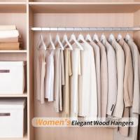 X-Juego de Perchas de Madera Para Ropa, Perchas Resistentes con Muescas en Hombros, Barra Para Pantalones y Gancho Giratorio De 360°, Perchas De Madera Para Trajes, Camisas, Abrigos Y Chaquetas - details 5