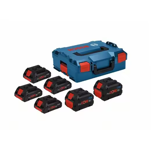 Bosch Professional 18V System ProCORE18V - Set 6 baterías de litio (4 x ProCORE 4.0Ah + 2 x ProCORE 8.0 Ah, en L-BOXX) - 1