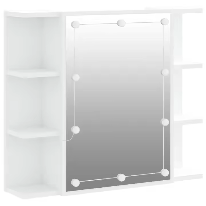 Mueble con Espejo y Luces LED Blanco 70x16,5x60 cm - 1