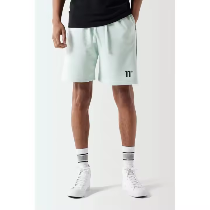 ELEVEN DEGREES SHORT TRIPLE PANEL SWEAT SHORTS - GLACIER GREEN / BLACK / WHITE 11D3705-495. - 1