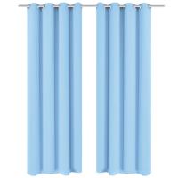 vidaXL Cortinas Opacas 2 Piezas con Ojales de Metal 135x175cm Decoración Color Crema,  Gris,  Marrón y mas - details 4