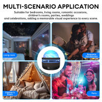 Proyector De Galaxia LED Luz Nocturna Colorida Para Decoración De Habitación De Niños Y Fiesta Navideña Forma Redonda Fuente De Luz LED Incluida - details 3