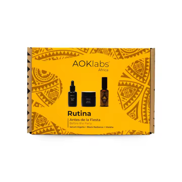 AOKLABS - Ritual Antes Fiesta: Kigelia Oil Free Serum + Black Radiance Crema facial 30 spf + Maisha Aceite corporal con brillo. - 1