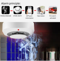 Detector De Fuma Zigbee Tuya Seguridad En La Casa Y Cocina Sensor De Fuma Con Alarma Sonora Previene Incendios Compatible Con Hub Zigbee Y APP Smart Life - details 8