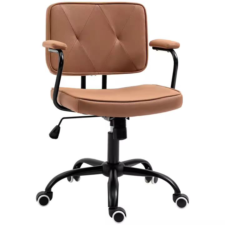 Vinsetto silla de oficina con ruedas silla giratoria silla de escritorio para oficina regulable en altura con función basculante rotación de 360° inclinable espuma 61 x 58 x 82-91 cm - 1