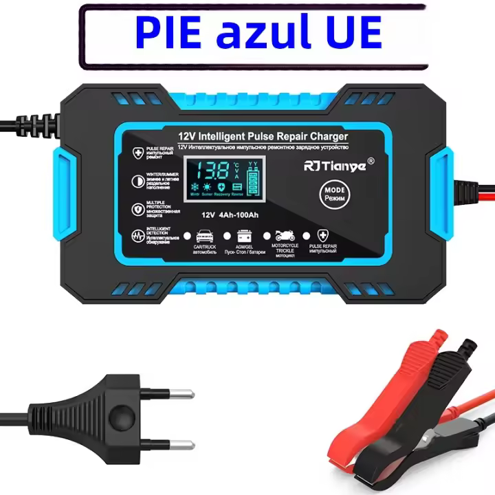 Cargador De Batería De Coche Inteligente EAFC 12V 6A Con Pantalla LCD Reparación De Pulso Automático Mantenimiento Para Baterías De Agua Y Ácido Lead-Acid - 1