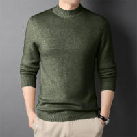 Suéter De Punto Para Hombre De Otoño En Color Sólido Estilo Callejero Transpirable Ajustado Mock Turtleneck Basic Termo - details 10