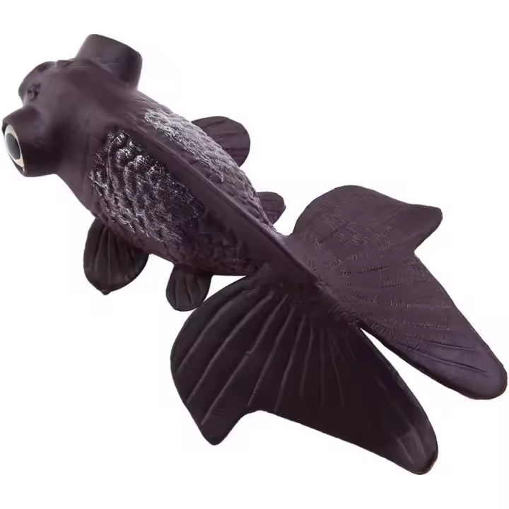 Pecera de plástico para acuario, pez dorado para nadar, pez Betta, pez pequeño de silicona artificial divertido, pez falso realista (pez dorado marrón) - 1
