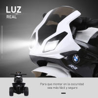 HOMCOM Moto Eléctrica Infantil con Licencia BMW S1000RR Triciclo Trimoto para Niños +2 Años con Luces y Música 66x37x44 cm - details 4