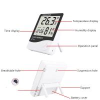 Mini Estación Climática Digital LCD Para El Hogar Medidor De Temperatura Y Humedad Con Reloj Meteorologico Interior Y Exterior - details 1