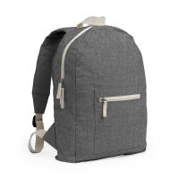 Mochila ecológica de acabado jaspeado unisex, dos bolsillos, algodón orgánico reciclado, asas acolchadas Le Côté Chic - details 0