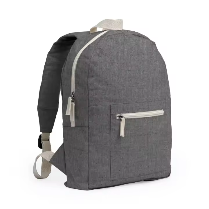 Mochila ecológica de acabado jaspeado unisex, dos bolsillos, algodón orgánico reciclado, asas acolchadas Le Côté Chic - 1