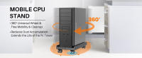 Soporte ajustable para CPU móvil, torre de ordenador ventilado, soporte de torre para PC con 4 ruedas giratorias, se adapta a la mayoría de PC, soporte debajo del escritorio - details 1