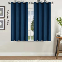 2pcs Cortinas Oscurecedoras De Sólido Negro 100% Para Dormitorio Y Sala De Estar Protección UV Deslizamiento Fácil Y Diseño Estilizado - details 7