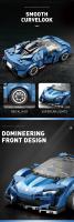 Bloques De Construcción DIY 327PCS Para Niños Modelo De Coche De Carreras Azul Escala 1:24 Decoración De Escritorio Juguete Regalo Para Fiestas - details 1
