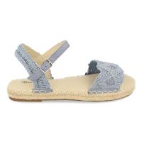 Davinia Shoes Sandalia de Yute para Mujer, Comodas, con Pala de Rafia Trenzada, y Cierre de Hebilla, Primavera Verano 2021 Shoes&Blues.es 2S25-Azul - details 1
